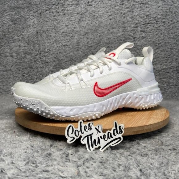 Nike Alpha Huarache 9 Lacrosse Turf Ohio State Size 8.5 Men White Red FQ1141-100 - Picture 4 of 7